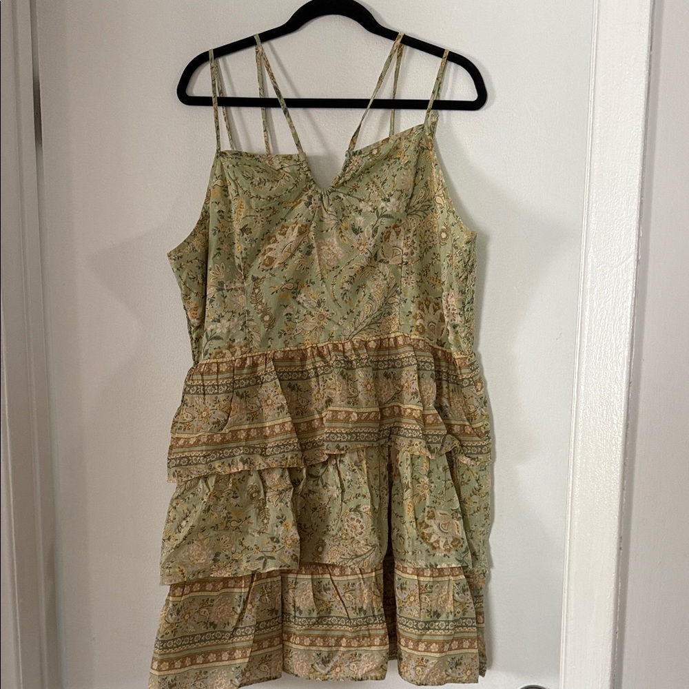 ✨BNWT✨ American Eagle Floral Tiered Green Dress